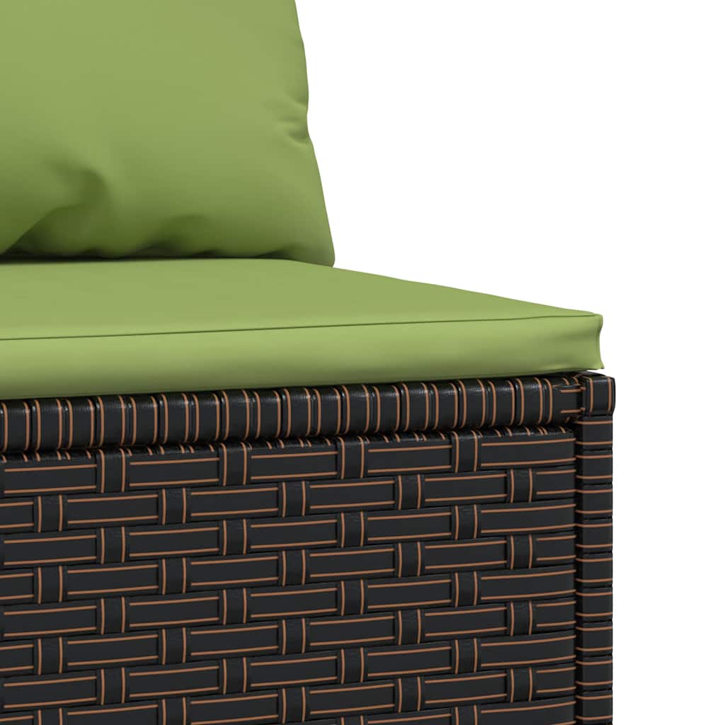 Divani Centrali da Giardino con Cuscini 2pz Polyrattan Marrone - homemem39