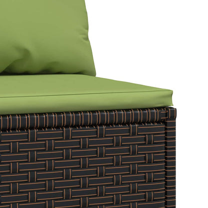 Divani Centrali da Giardino con Cuscini 2pz Polyrattan Marrone - homemem39