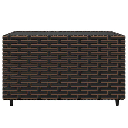 Set Mobili da Giardino 3 pz con Cuscini in Polyrattan Marrone | homemem39