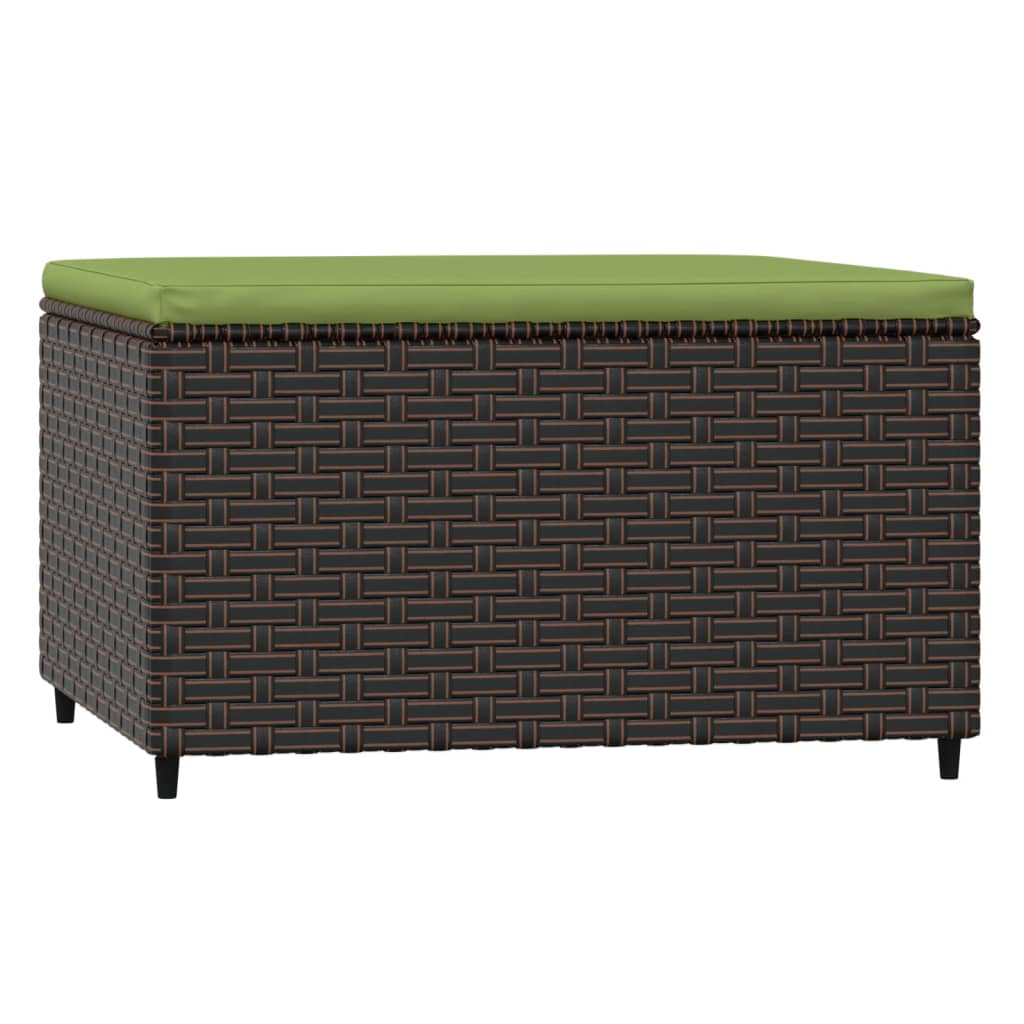 Poggiapiedi da Giardino con Cuscini 2 pz in Polyrattan Marrone - homemem39
