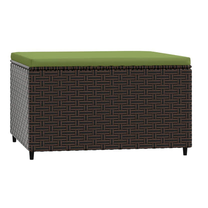 Poggiapiedi da Giardino con Cuscini 2 pz in Polyrattan Marrone - homemem39