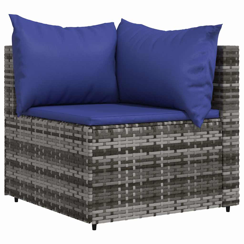 Divani Angolari da Giardino con Cuscini 2pz Polyrattan Grigio | homemem39