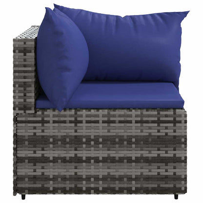 Divani Angolari da Giardino con Cuscini 2pz Polyrattan Grigio - homemem39