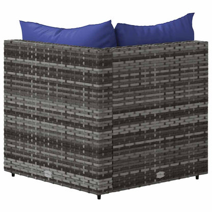 Divani Angolari da Giardino con Cuscini 2pz Polyrattan Grigio | homemem39