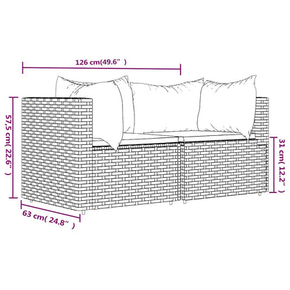 Divani Angolari da Giardino con Cuscini 2pz Polyrattan Grigio