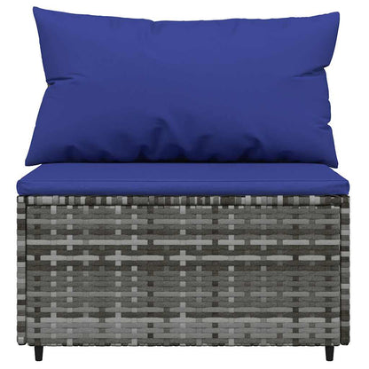 Set Divani da Giardino 3 pz con Cuscini in Polyrattan Grigio | homemem39