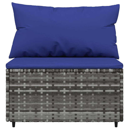 Set Divani da Giardino 3 pz con Cuscini in Polyrattan Grigio | homemem39