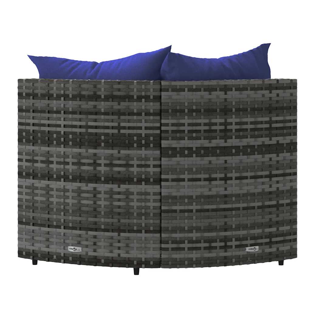 Divani Angolari da Giardino con Cuscini 2pz Polyrattan Grigio - homemem39