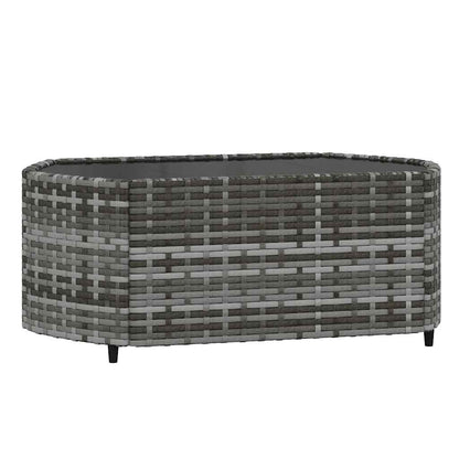Set Divani da Giardino 3 pz con Cuscini in Polyrattan Grigio - homemem39