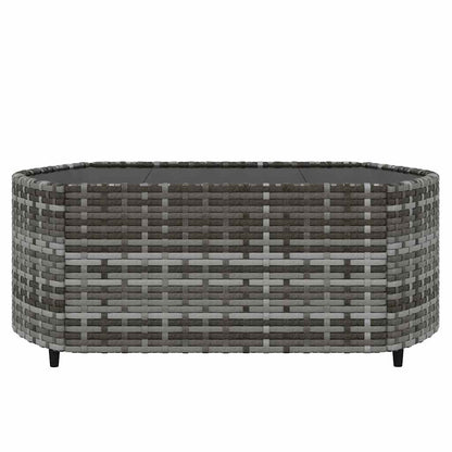 Set Divani da Giardino 3 pz con Cuscini in Polyrattan Grigio - homemem39