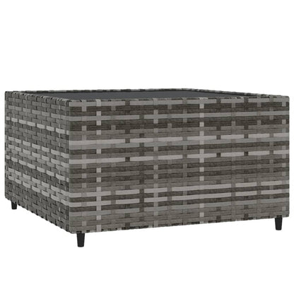 Tavolino Quadrato da Giardino Grigio 50x50x30cm in Polyrattan | homemem39