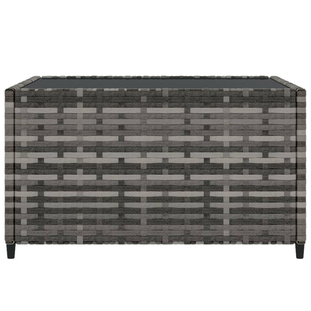 Tavolino Quadrato da Giardino Grigio 50x50x30cm in Polyrattan | homemem39
