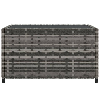 Tavolino Quadrato da Giardino Grigio 50x50x30cm in Polyrattan | homemem39