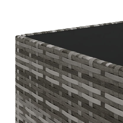 Tavolino Quadrato da Giardino Grigio 50x50x30cm in Polyrattan | homemem39
