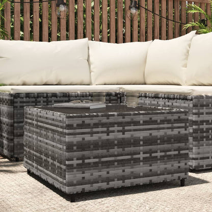 Tavolino Quadrato da Giardino Grigio 50x50x30cm in Polyrattan | homemem39