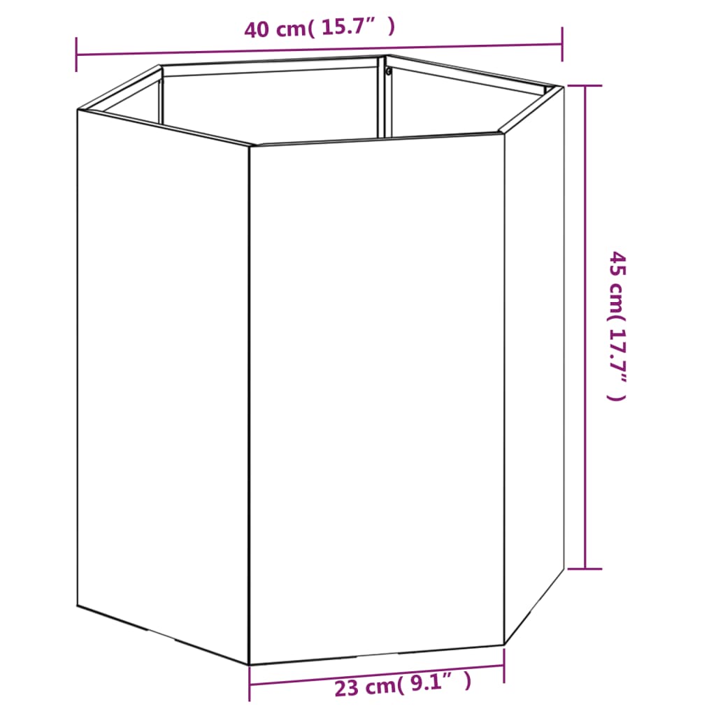 Fioriera Ruggine 40x40x45 cm Acciaio Corten - homemem39