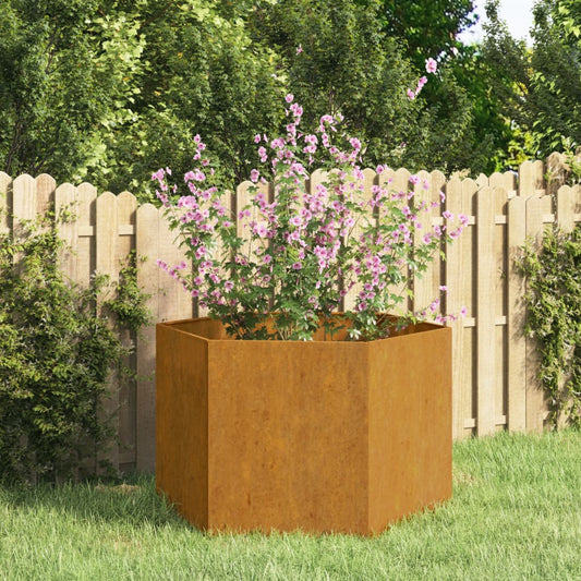 Fioriera Ruggine 60x60x45 cm Acciaio Corten - homemem39