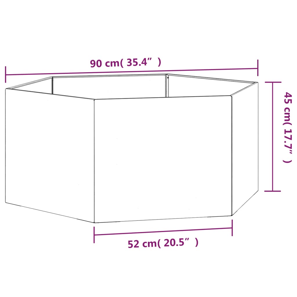 Fioriera Ruggine 90x90x45 cm Acciaio Corten - homemem39