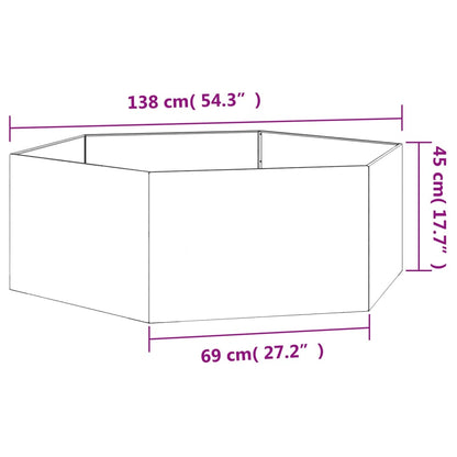 Fioriera Ruggine 138x120x45 cm Acciaio Corten - homemem39