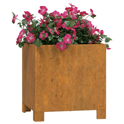Fioriera con Gambe Ruggine 30x30x30 cm Acciaio Corten