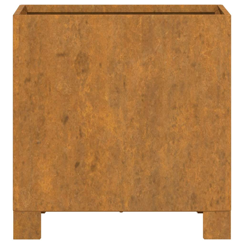 Fioriera con Gambe Ruggine 30x30x30 cm Acciaio Corten