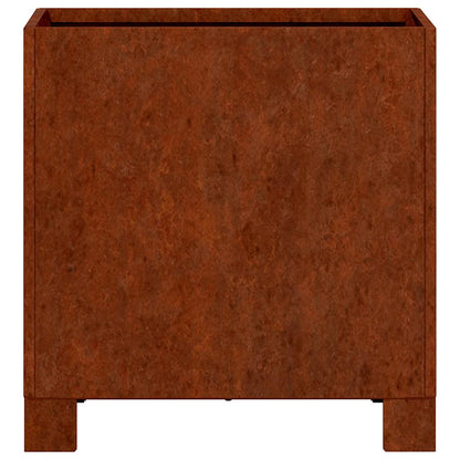 Fioriera con Gambe Ruggine 30x30x30 cm Acciaio Corten
