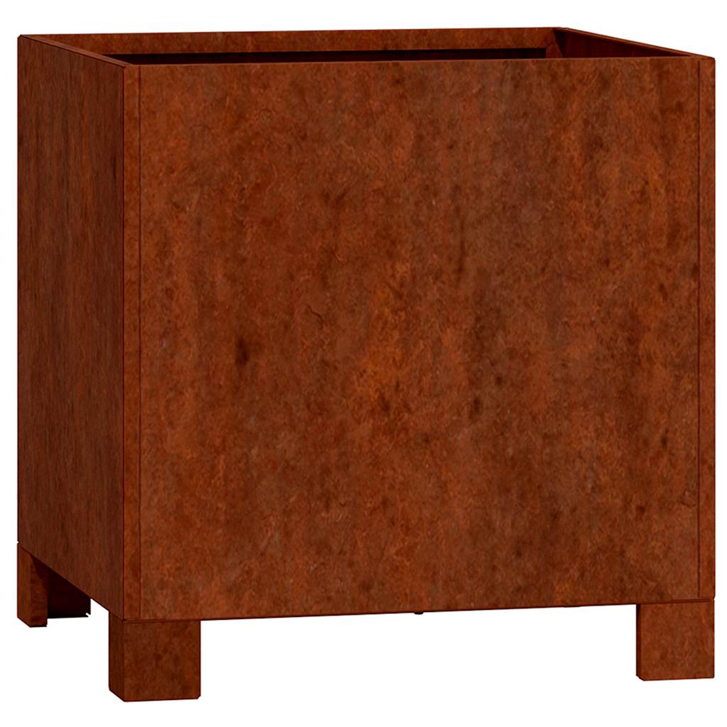 Fioriere con Gambe 2pz Ruggine 30x30x30 cm Acciaio Corten | homemem39