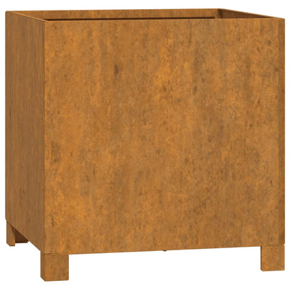 Fioriera con Gambe Ruggine 40x40x40 cm Acciaio Corten