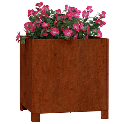 Fioriera con Gambe Ruggine 40x40x40 cm Acciaio Corten