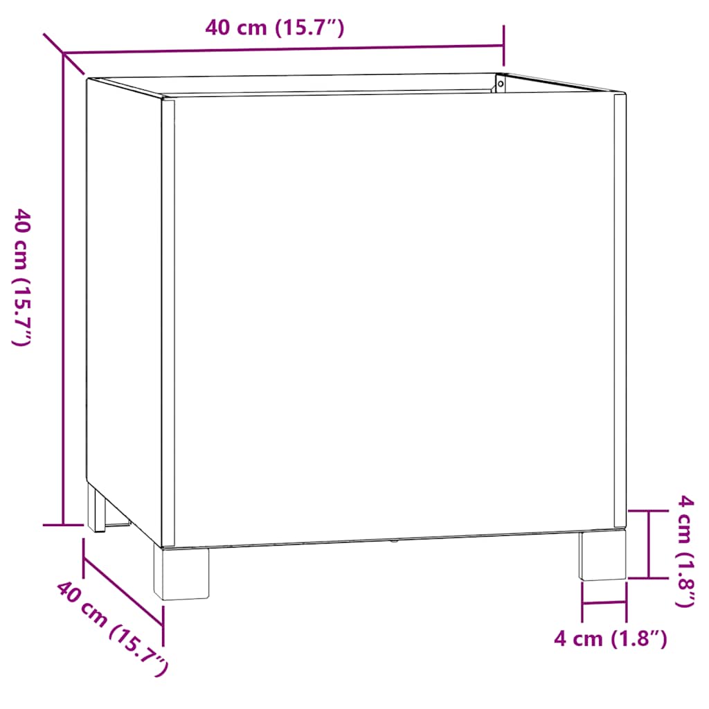 Fioriera con Gambe Ruggine 40x40x40 cm Acciaio Corten | homemem39