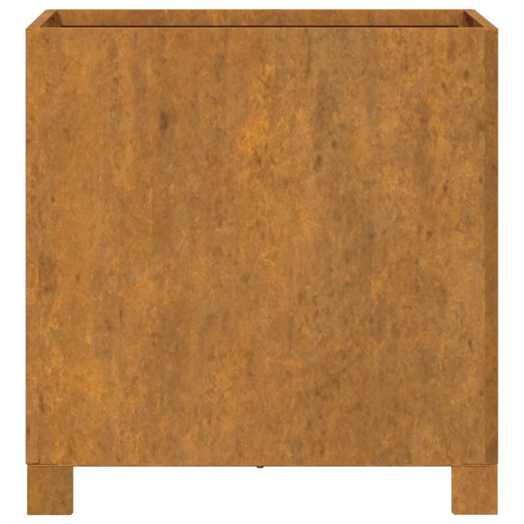 Fioriere con Gambe 2pz Ruggine 40x40x40 cm Acciaio Corten