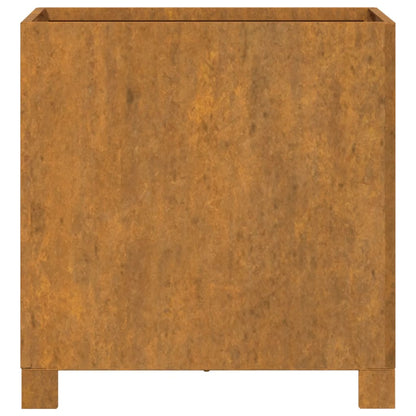 Fioriere con Gambe 2pz Ruggine 40x40x40 cm Acciaio Corten