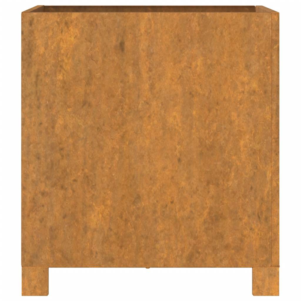 Fioriere con Gambe 2pz Ruggine 40x40x40 cm Acciaio Corten