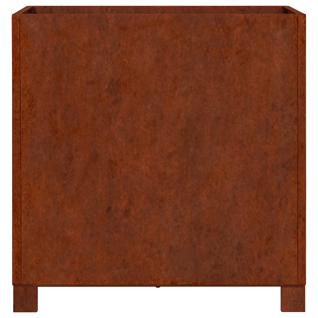 Fioriere con Gambe 2pz Ruggine 50x50x50 cm Acciaio Corten