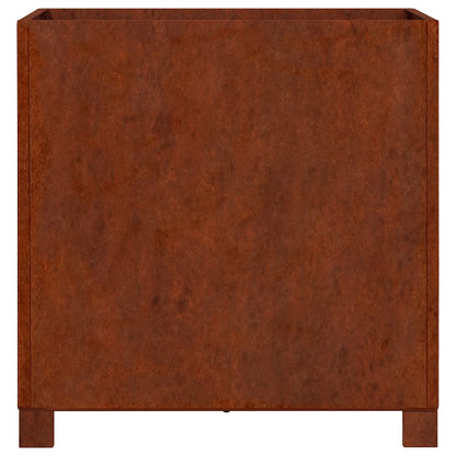 Fioriere con Gambe 2pz Ruggine 50x50x50 cm Acciaio Corten