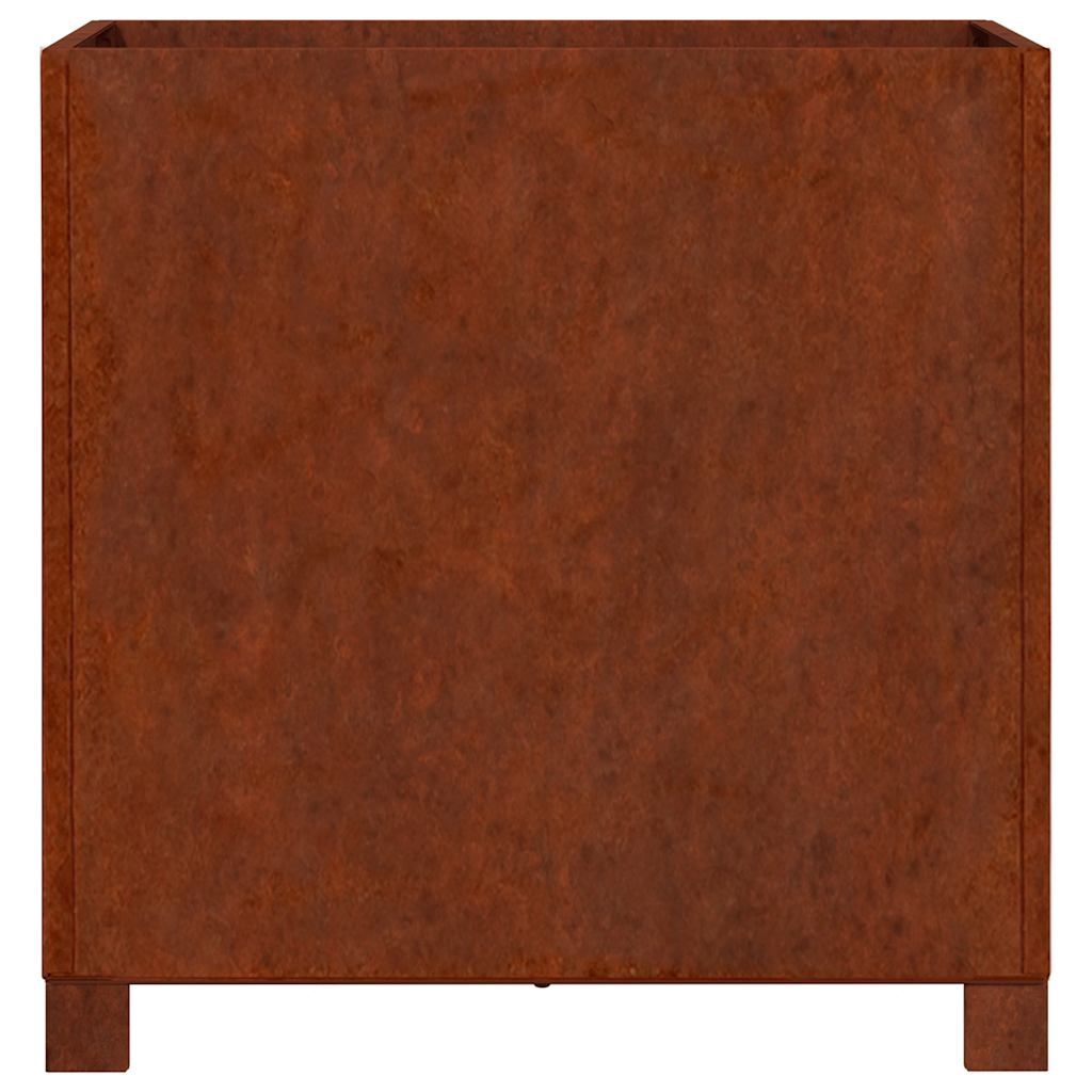 Fioriere con Gambe 2pz Ruggine 50x50x50 cm Acciaio Corten