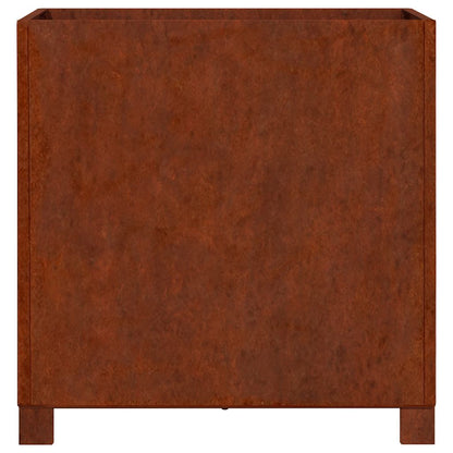 Fioriere con Gambe 2pz Ruggine 50x50x50 cm Acciaio Corten