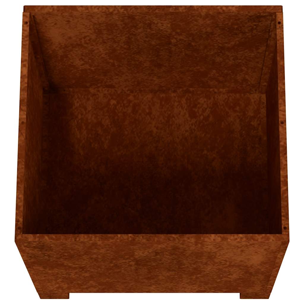 Fioriere con Gambe 2pz Ruggine 50x50x50 cm Acciaio Corten