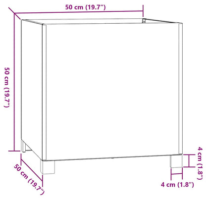 Fioriere con Gambe 2pz Ruggine 50x50x50 cm Acciaio Corten