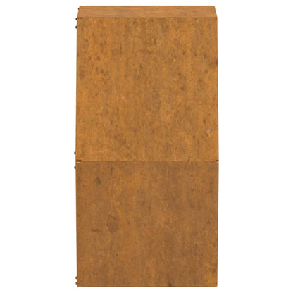 Fioriere da Parete 2 pz Ruggine in Acciaio Corten 30x10x25 cm - homemem39