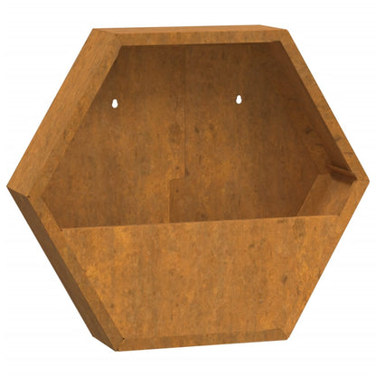 Fioriere da Parete 2 pz Ruggine in Acciaio Corten 46x10x40 cm - homemem39