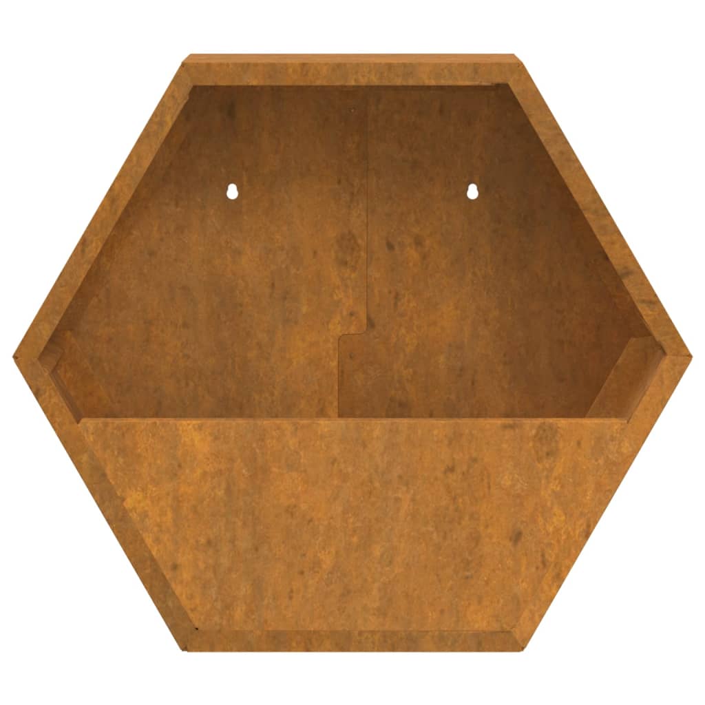 Fioriere da Parete 2 pz Ruggine in Acciaio Corten 46x10x40 cm - homemem39