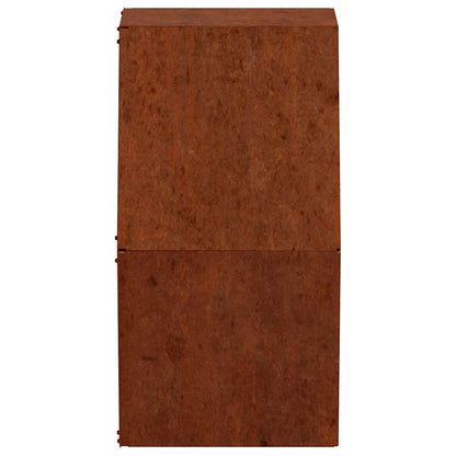 Fioriere da Parete 2 pz Ruggine in Acciaio Corten 46x10x40 cm