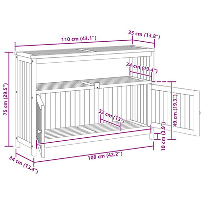 Tavolo Consolle da Giardino 110x35x75 cm Legno Massello Acacia - homemem39