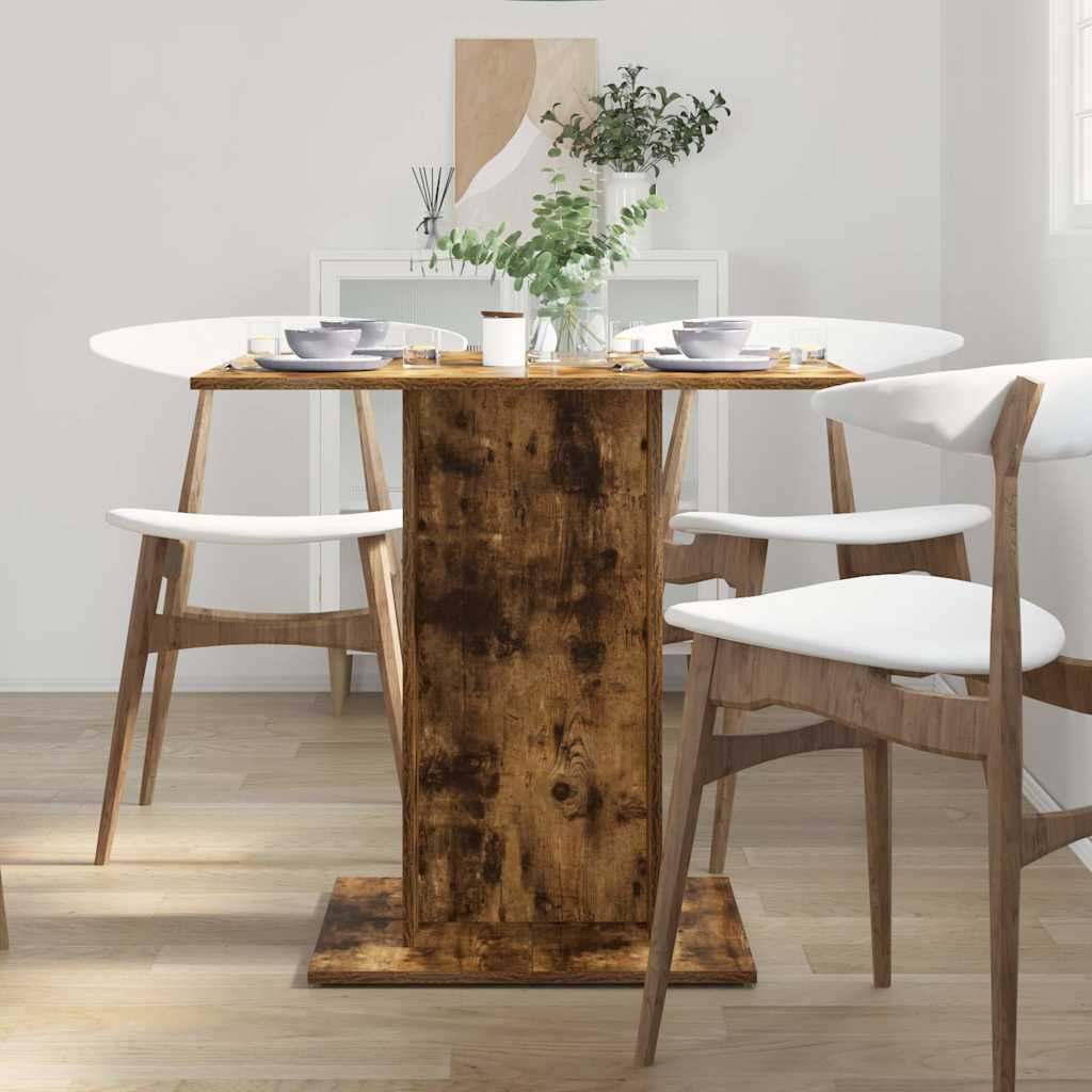 Tavolo da Pranzo rovere fumo 80x80x75 cm Legno Multistrato - homemem39