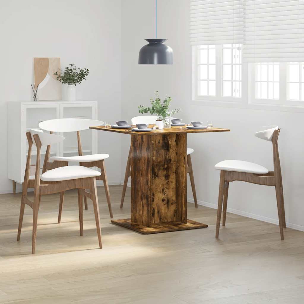 Tavolo da Pranzo rovere fumo 80x80x75 cm Legno Multistrato - homemem39