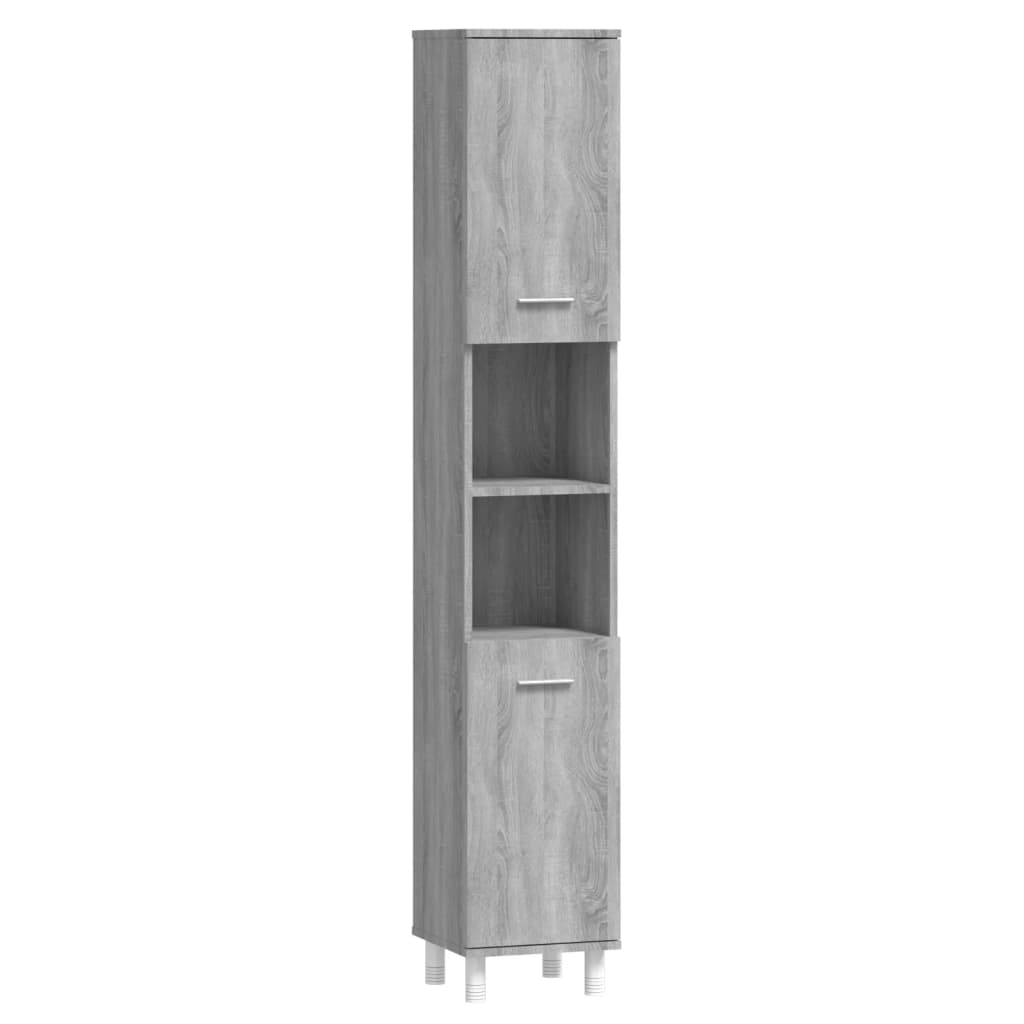 Armadietto Bagno Grigio Sonoma 30x30x179cm in Legno Multistrato | homemem39