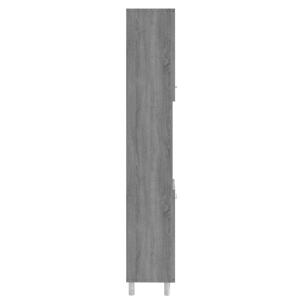 Armadietto Bagno Grigio Sonoma 30x30x179cm in Legno Multistrato | homemem39