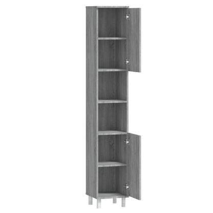 Armadietto Bagno Grigio Sonoma 30x30x179cm in Legno Multistrato | homemem39