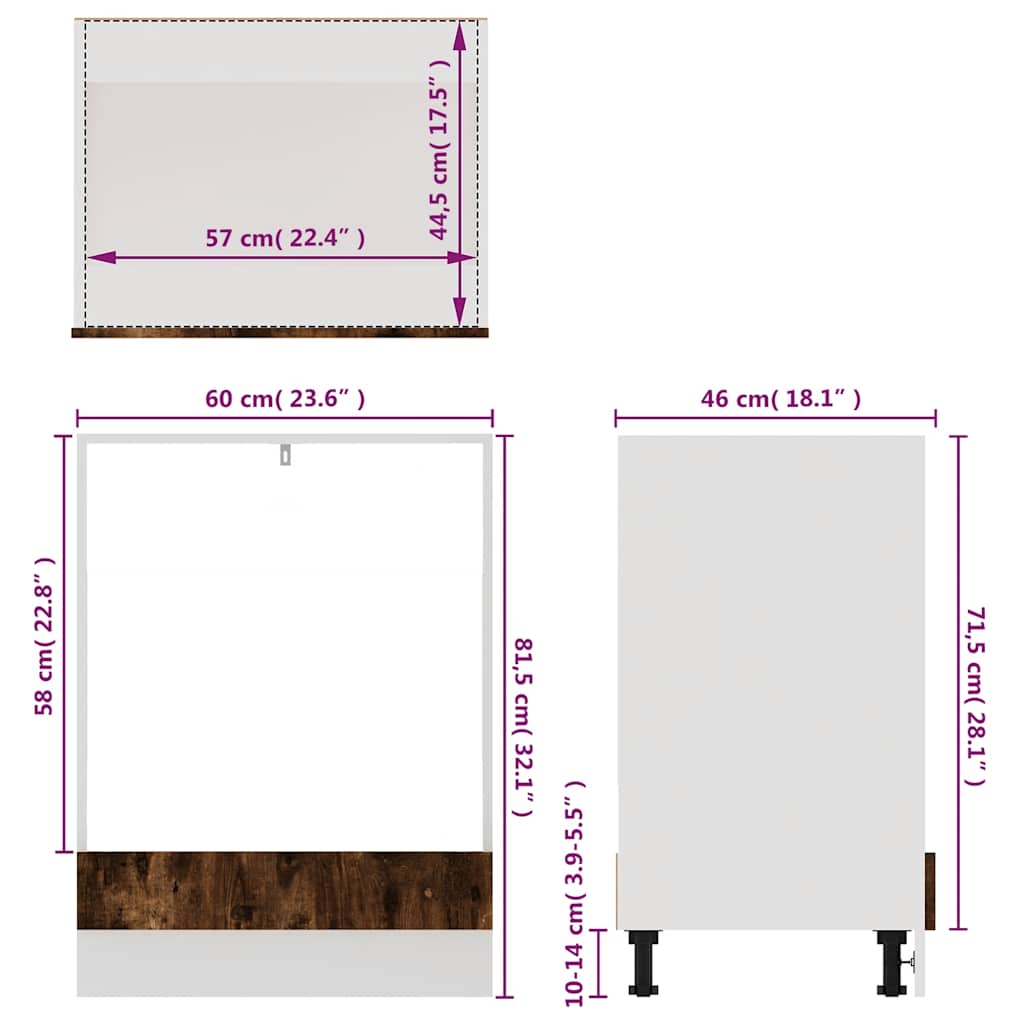Mobile da Forno “Riga” Rovere Fumo 60x46x81,5 cm | homemem39